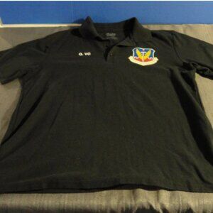 DISCONTINUED szLARGE AIR COMBAT COMMAND BLACK UNIT POLO SHIRT JM 248